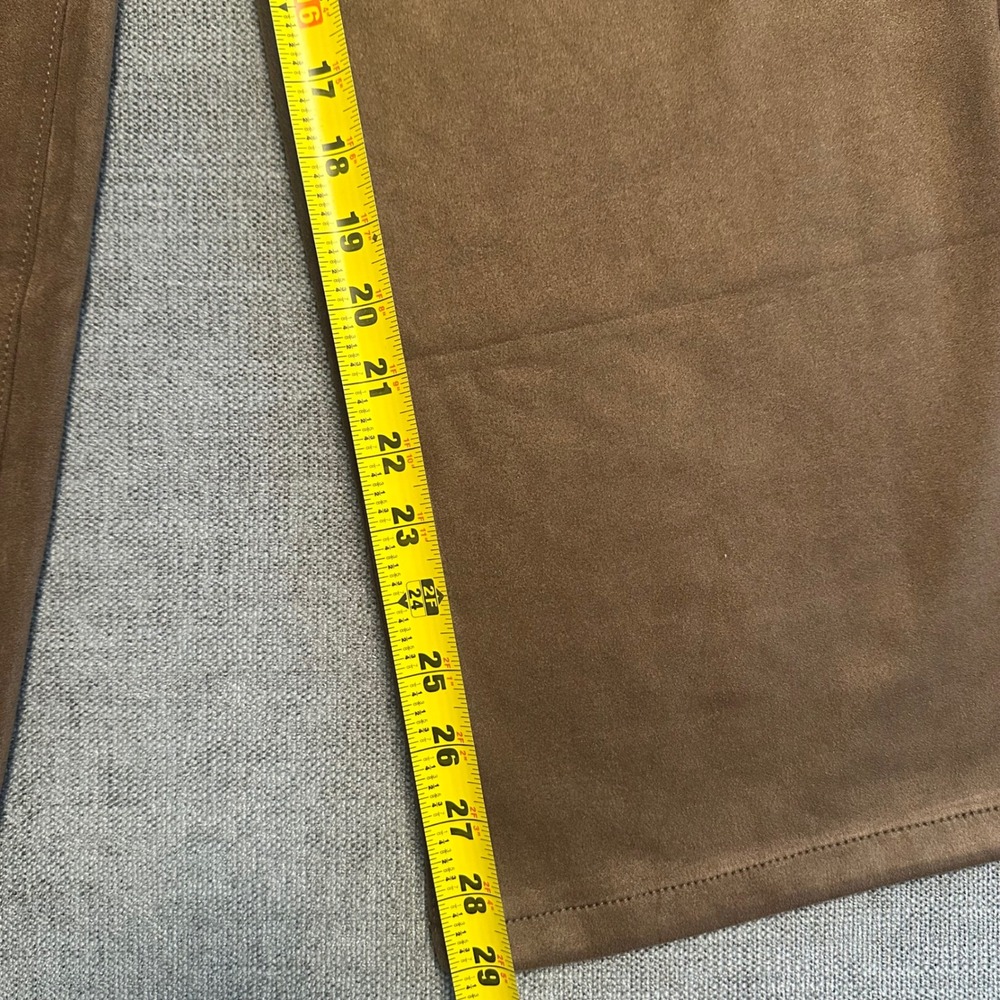 Banana Republic Wide Leg High Rise Pants Women 28/6 Brown Faux Suede - Picture 6 of 11